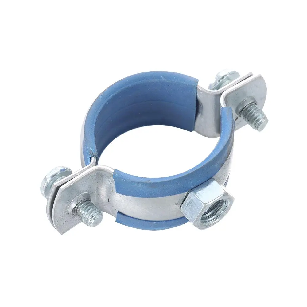 1Pcs Fastener Hardware Round Hose Clamp Pipe Fitting Expansion Screw Suspension Pipe Holder Carbon Steel Rubber PPR/PVC