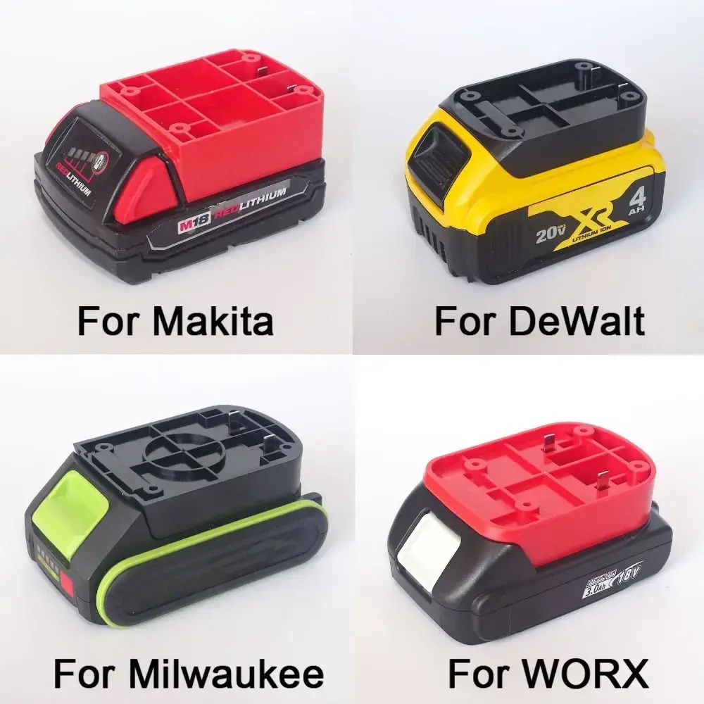 Practical ABS DIY Adapter Portable Durable Battery Connector Holder Base for Makita/DeWalt/WORX/Milwaukee 18V Lithium Battery