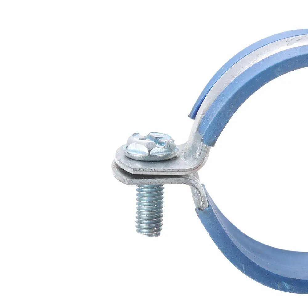1Pcs Fastener Hardware Round Hose Clamp Pipe Fitting Expansion Screw Suspension Pipe Holder Carbon Steel Rubber PPR/PVC
