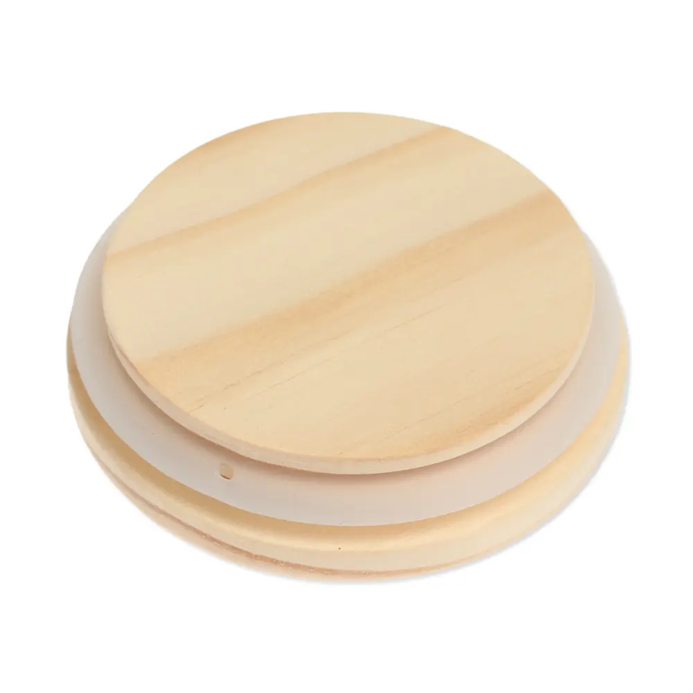 Reusable Bottle Sealing Caps Compatible Wide Mouth Cover Wood Lids Mason Jar Lid Canning Storage