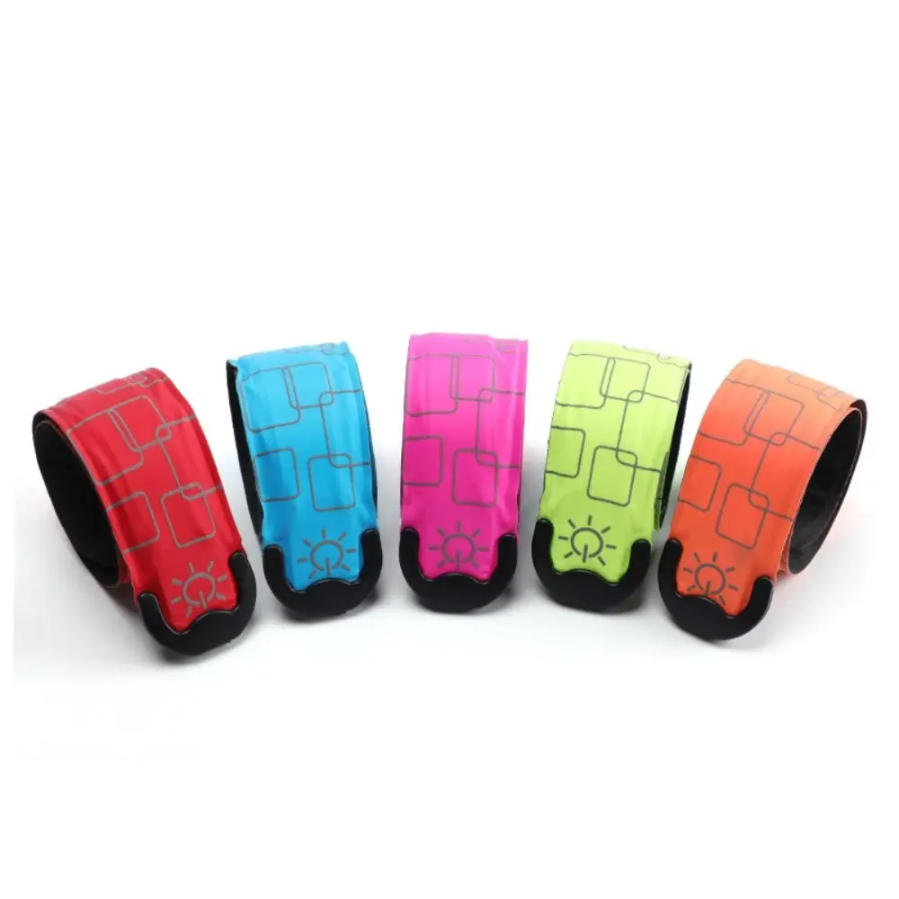 Battery Style Night Running Armband 5 Colors High Visibility Reflective Running Gear USB Rechargeable Light Weight