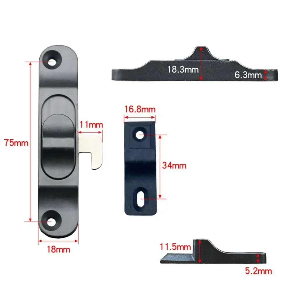 New Aluminium Alloy Sliding Pull Door Lock Push-Pull Anti Theft Window Hook Lock Hardware Multifunctional Door lock buckle Door