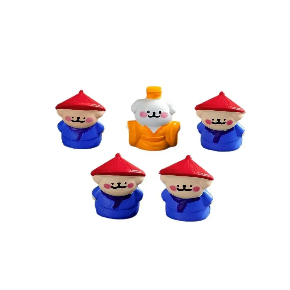 1/3/5/6pcs Emperor Desktop Ornament Handmade Craft Mini Puppy Dog Figurine Resin Desktop Display Miniature Ornament Car Decor