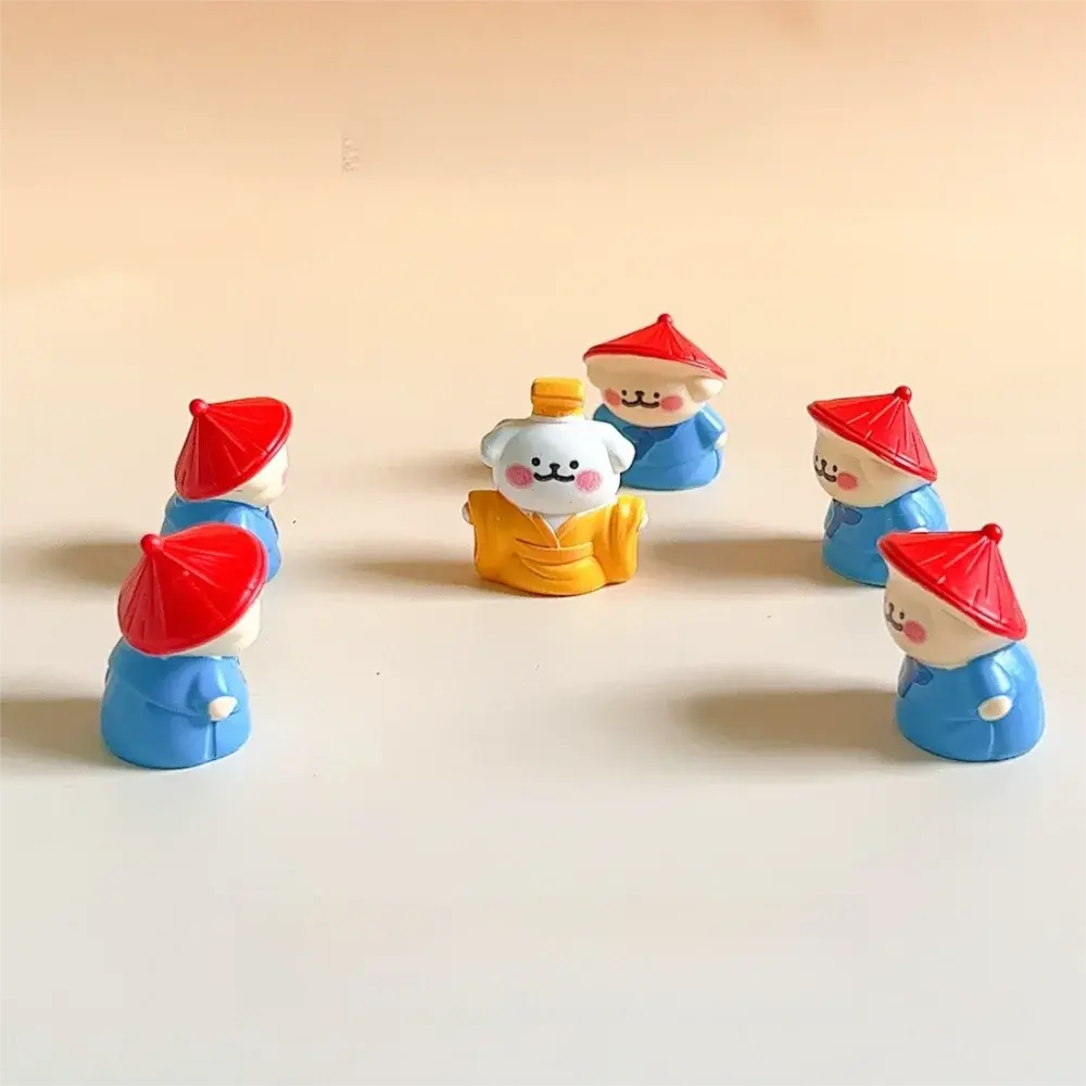 1/3/5/6pcs Emperor Desktop Ornament Handmade Craft Mini Puppy Dog Figurine Resin Desktop Display Miniature Ornament Car Decor