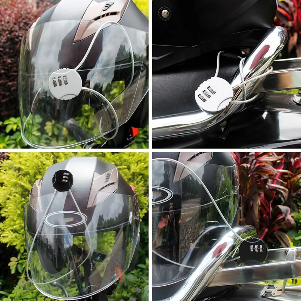 Zinc Alloy Anti-theft Motorcycle Helmet Lock Code Security Lock Wire Rope Padlock Smart Combination Lock Digit Padlock