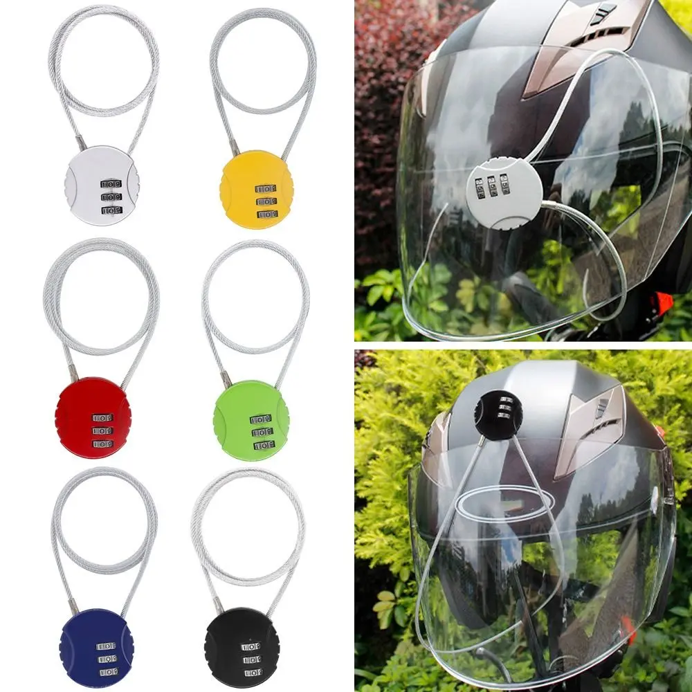 Zinc Alloy Anti-theft Motorcycle Helmet Lock Code Security Lock Wire Rope Padlock Smart Combination Lock Digit Padlock
