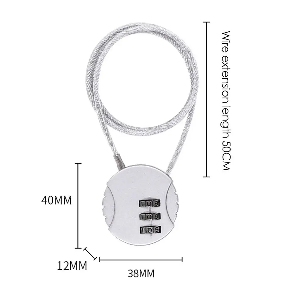 Zinc Alloy Anti-theft Motorcycle Helmet Lock Code Security Lock Wire Rope Padlock Smart Combination Lock Digit Padlock