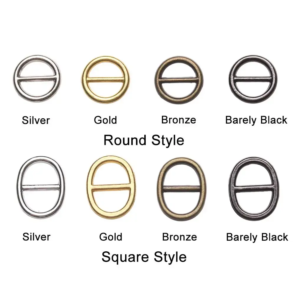 20/40PCS Mini Metal Buttons 5mm/6mm Tri-glide Belt Buckle DIY Doll Bags Shoes Clothes Handmade Clothing Sewing Accessories