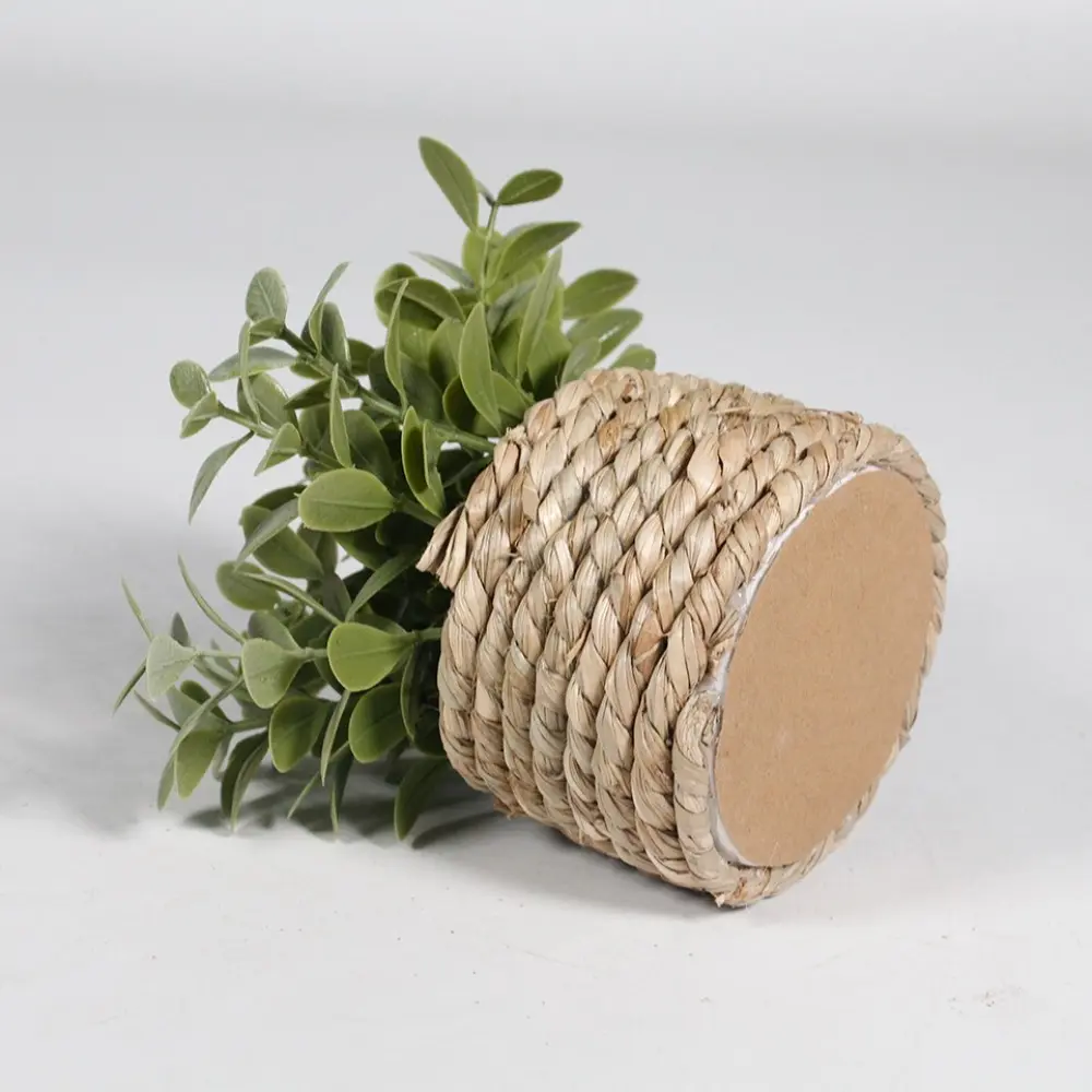 Green Artificial Potted Plant 11cm Woven Artificial Plants Eucalyptus Grass Plastic Leaf Simulated Potted Plants Home Decor