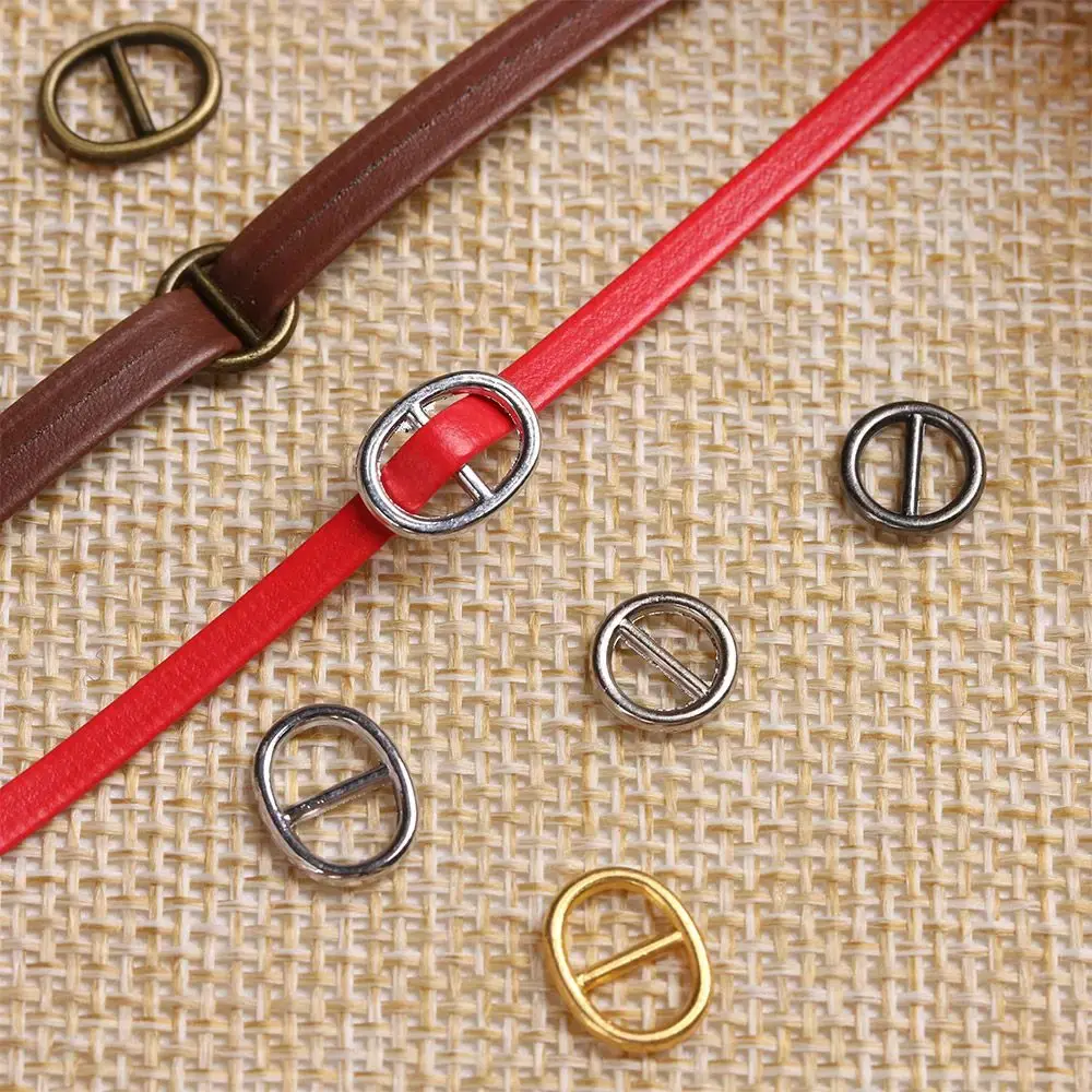 20/40PCS Mini Metal Buttons 5mm/6mm Tri-glide Belt Buckle DIY Doll Bags Shoes Clothes Handmade Clothing Sewing Accessories