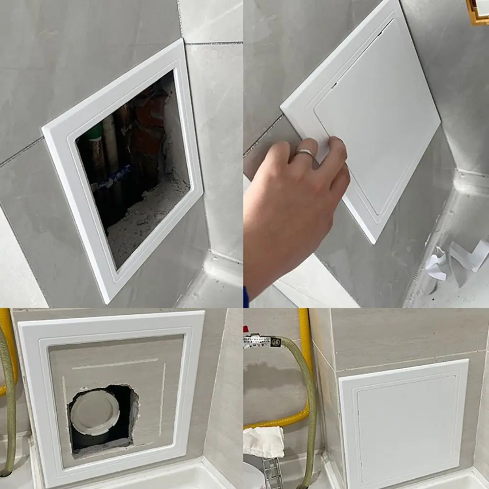 Door Latch Self-adhesive Access Panel Door Plastic White Opening Flap Cover Plate Removable Wall Access Doors Doors Wall Ceiling