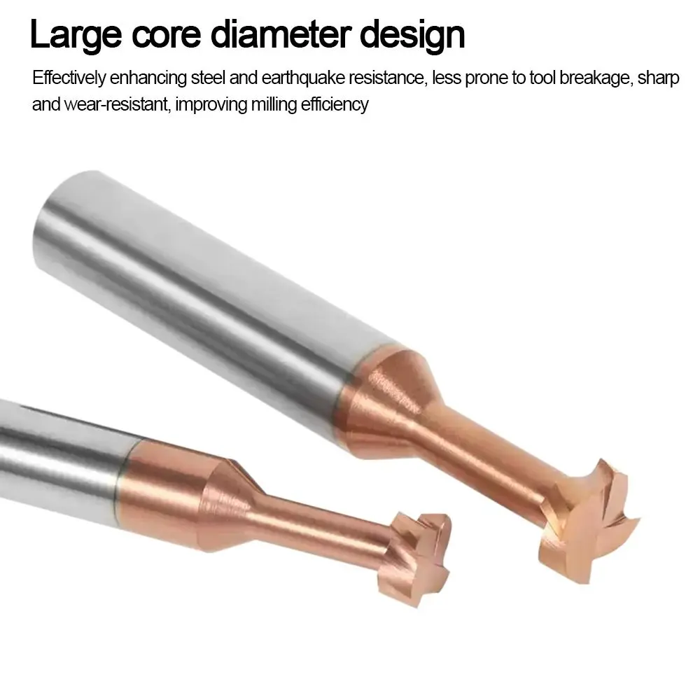 New Carbide T Slot Milling Cutter Round Handle 4 Teeth T-Groove End Mills Coating Slotting Router Bits