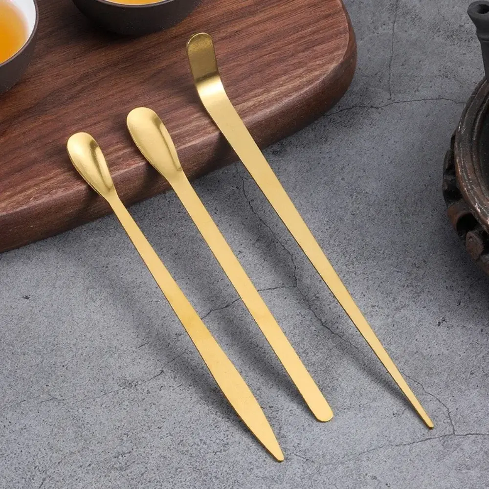 New Stainless Steel Tea Sticks Japanese Traditional Matcha Spoon Leaf Spatula Tea Ceremony