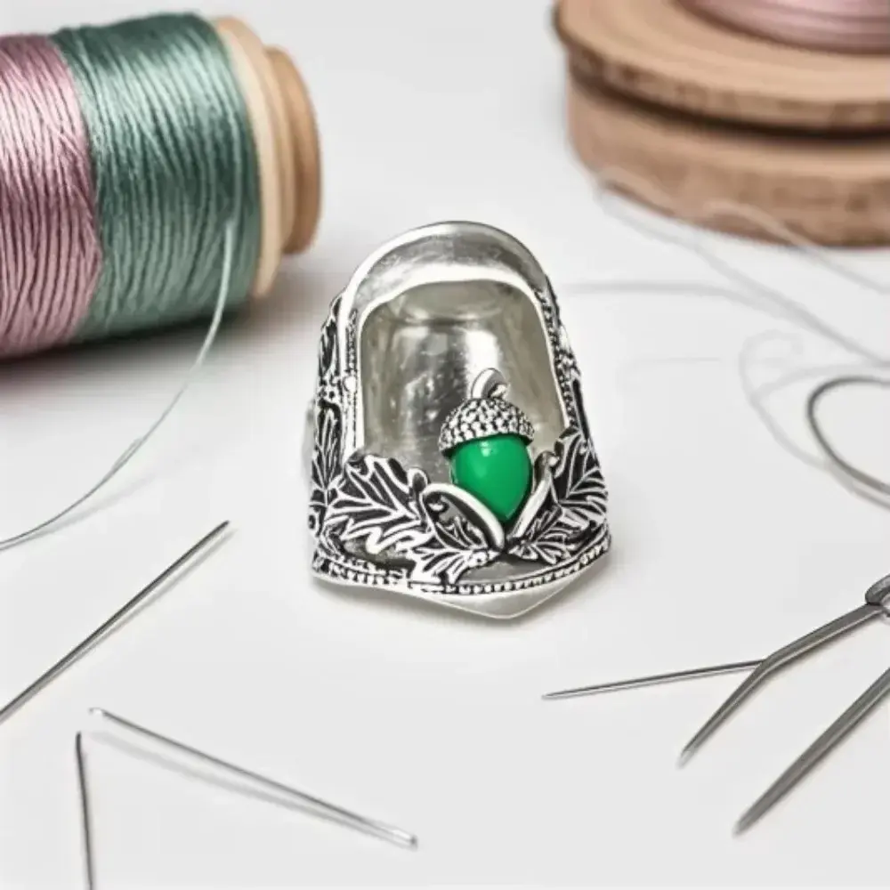 Open Nail Acorn Thimble Durable Adjustable Open Nail Acorn Finger Protector DIY Craft Hand Sewing Quilting Tools