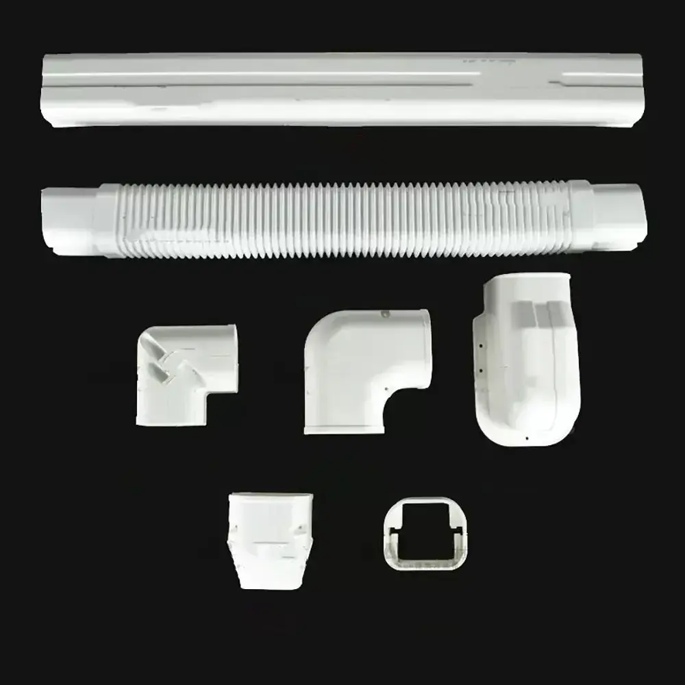 75*65mm Air Cond Lineset Cover System PVC White Coupling End Cap Cover Easy To Install Weather Resistance Wall Entry Mouth
