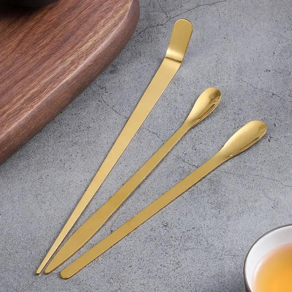 New Stainless Steel Tea Sticks Japanese Traditional Matcha Spoon Leaf Spatula Tea Ceremony