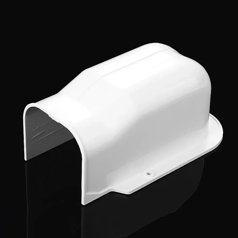 75*65mm Air Cond Lineset Cover System PVC White Coupling End Cap Cover Easy To Install Weather Resistance Wall Entry Mouth