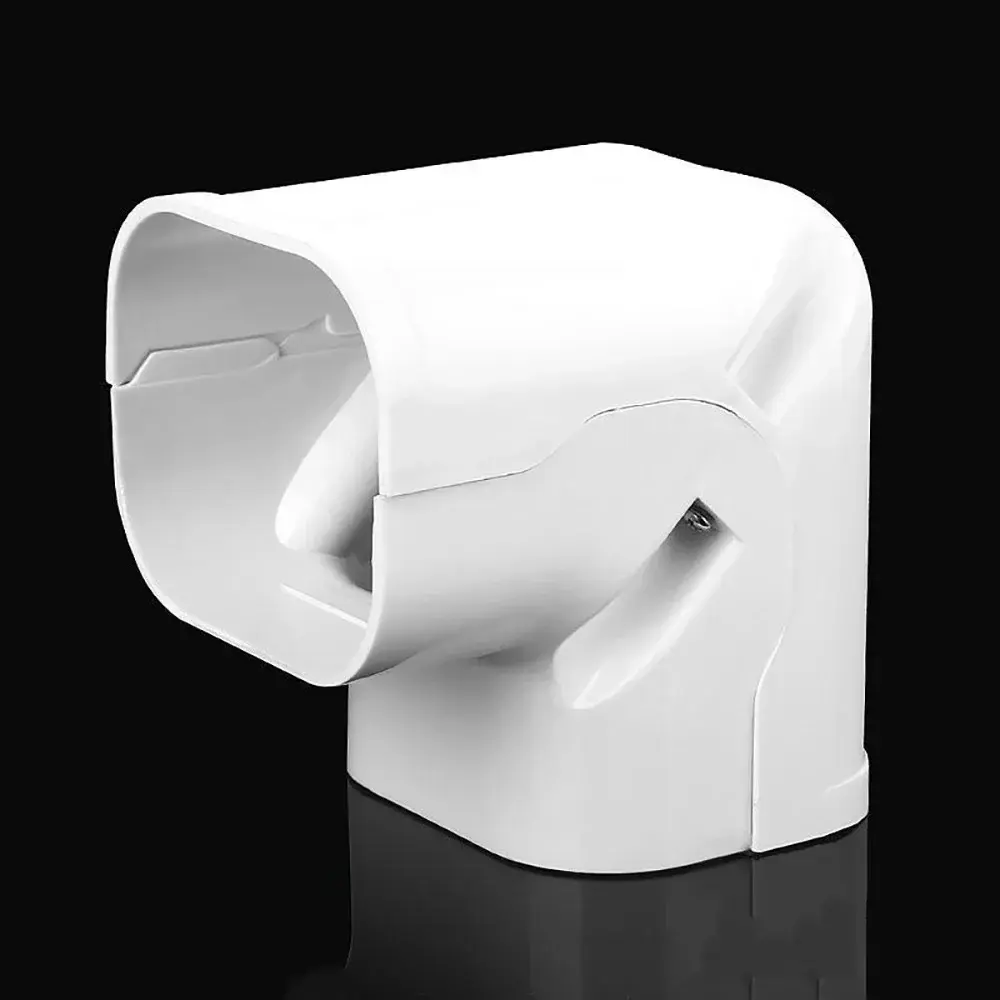75*65mm Air Cond Lineset Cover System PVC White Coupling End Cap Cover Easy To Install Weather Resistance Wall Entry Mouth