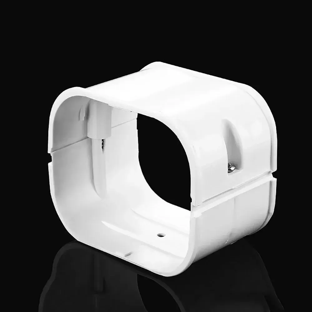 75*65mm Air Cond Lineset Cover System PVC White Coupling End Cap Cover Easy To Install Weather Resistance Wall Entry Mouth
