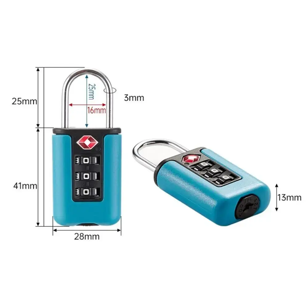 Cabinet Locker Security Tool 3 Digit Combination Lock Contrast Color Padlock Luggage Password Lock TSA Customs Code Lock