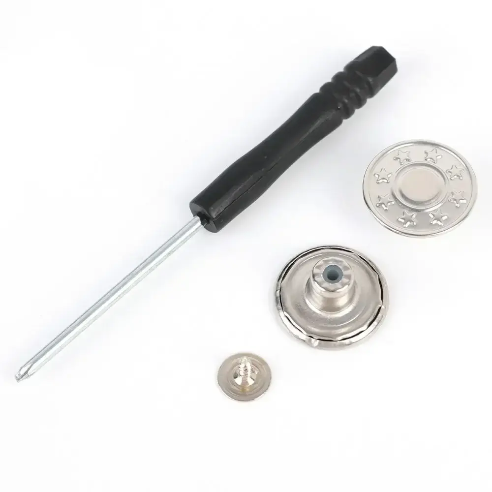 10Pcs/pack With Screwdriver Jeans Buttons Clothing Pants Nail Free Waist Extenders Button Sewing Accessories 17mm Waist Buckle
