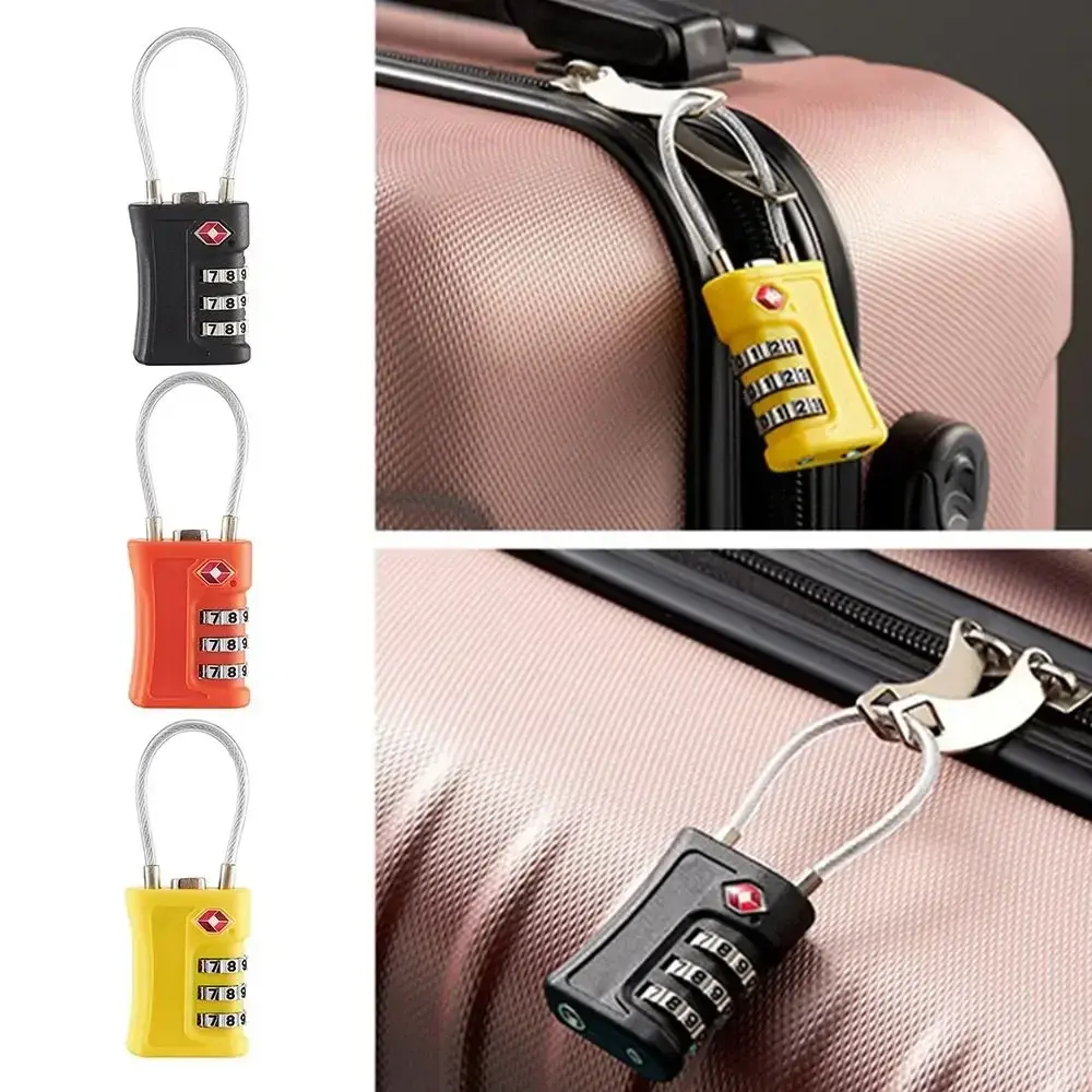 Portable Security Tool Travel TSA Customs Code Lock Contrast Color Padlock 3 Digit Combination Lock Luggage Password Lock