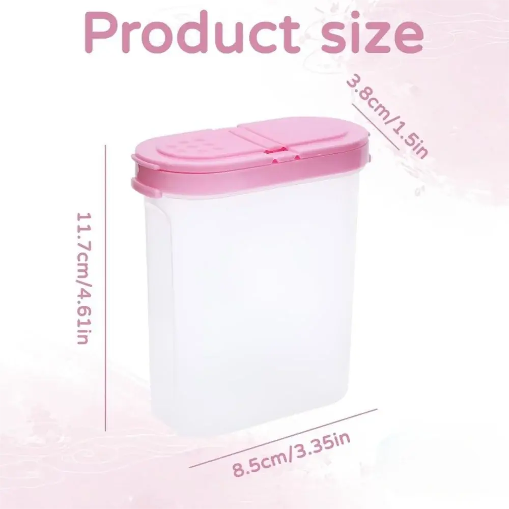 New Moisture-proof Transparent Seasoning Box Plastic 250ml Nut Grain Cereals Storage Box Durable 2 Lid Seasoning Shaker BBQ