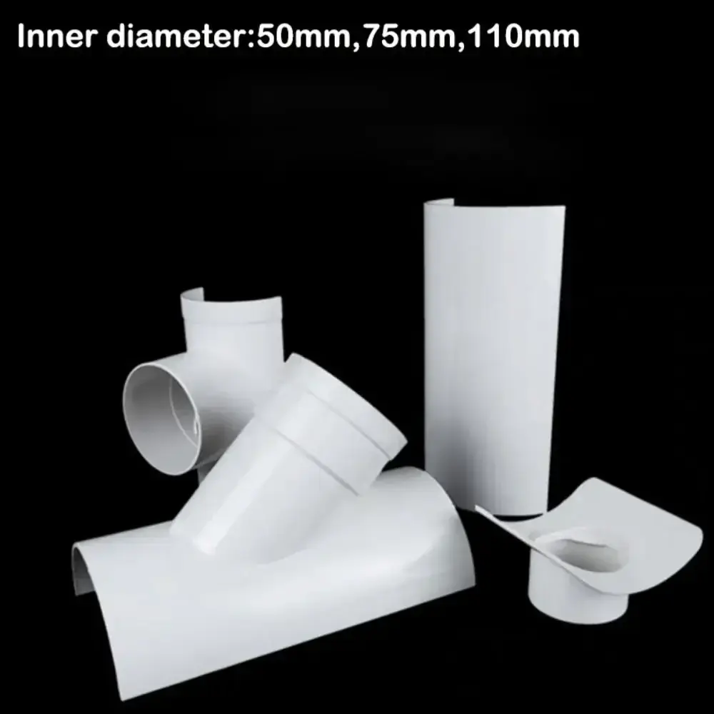 New PVC Tube Repair Patch White Open Tee Drain Pipe Repair Fittings 50 75 110 Tube Connectors Industrial