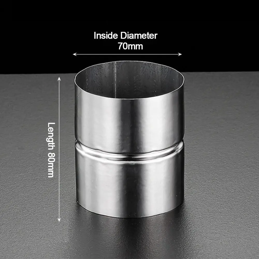 New Stainless Steel Pipe Joint Straight Round Pipe Fittings Silver Ducting Connector