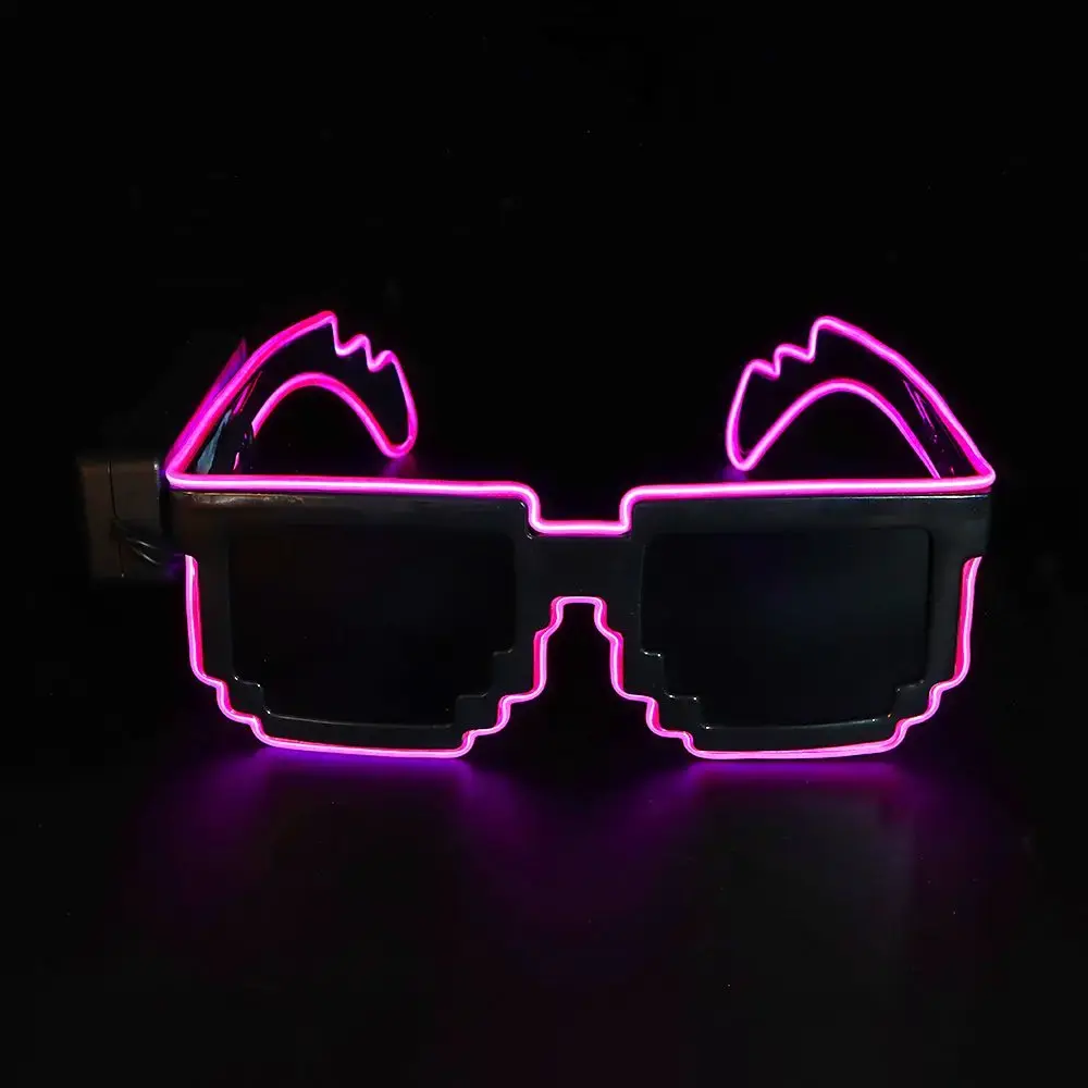 Wireless Mosaic LED Glasses Halloween Christmas Birthday Neon Party Nightclubs LED Light-up Glasses Glow in the Dark