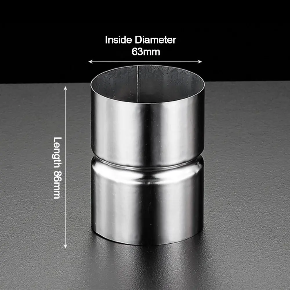 New Stainless Steel Pipe Joint Straight Round Pipe Fittings Silver Ducting Connector