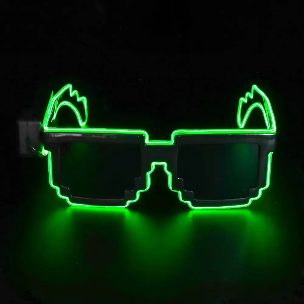 Wireless Mosaic LED Glasses Halloween Christmas Birthday Neon Party Nightclubs LED Light-up Glasses Glow in the Dark