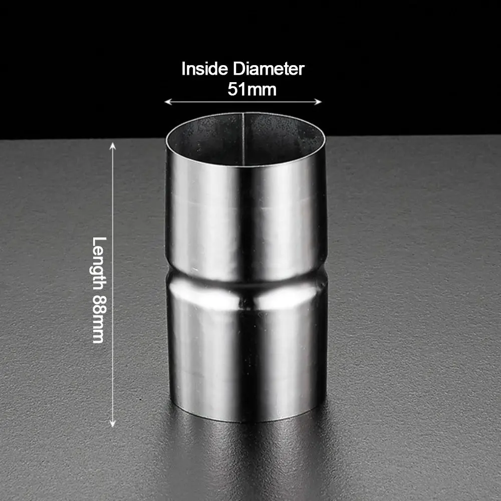 New Stainless Steel Pipe Joint Straight Round Pipe Fittings Silver Ducting Connector