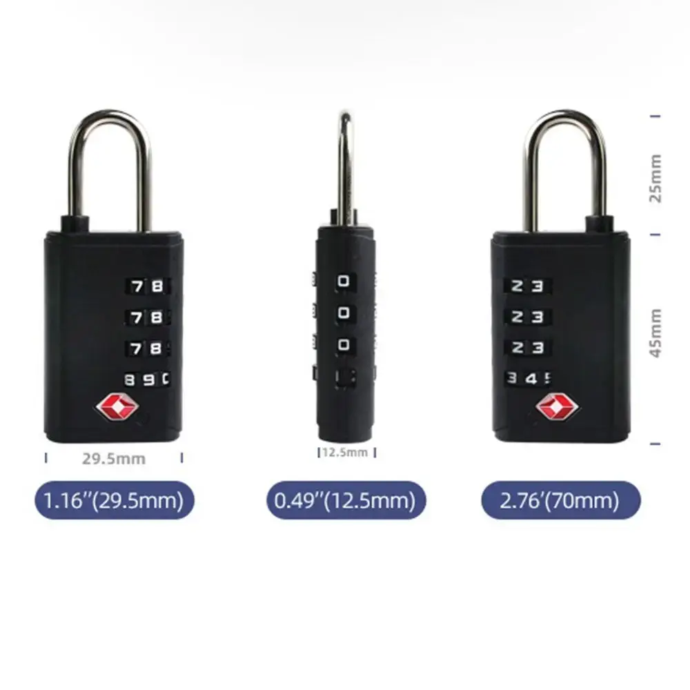 New TSA 4 Digit Combination Lock Anti-theft Security Tool Customs Password Lock Cabinet Padlock for Travel