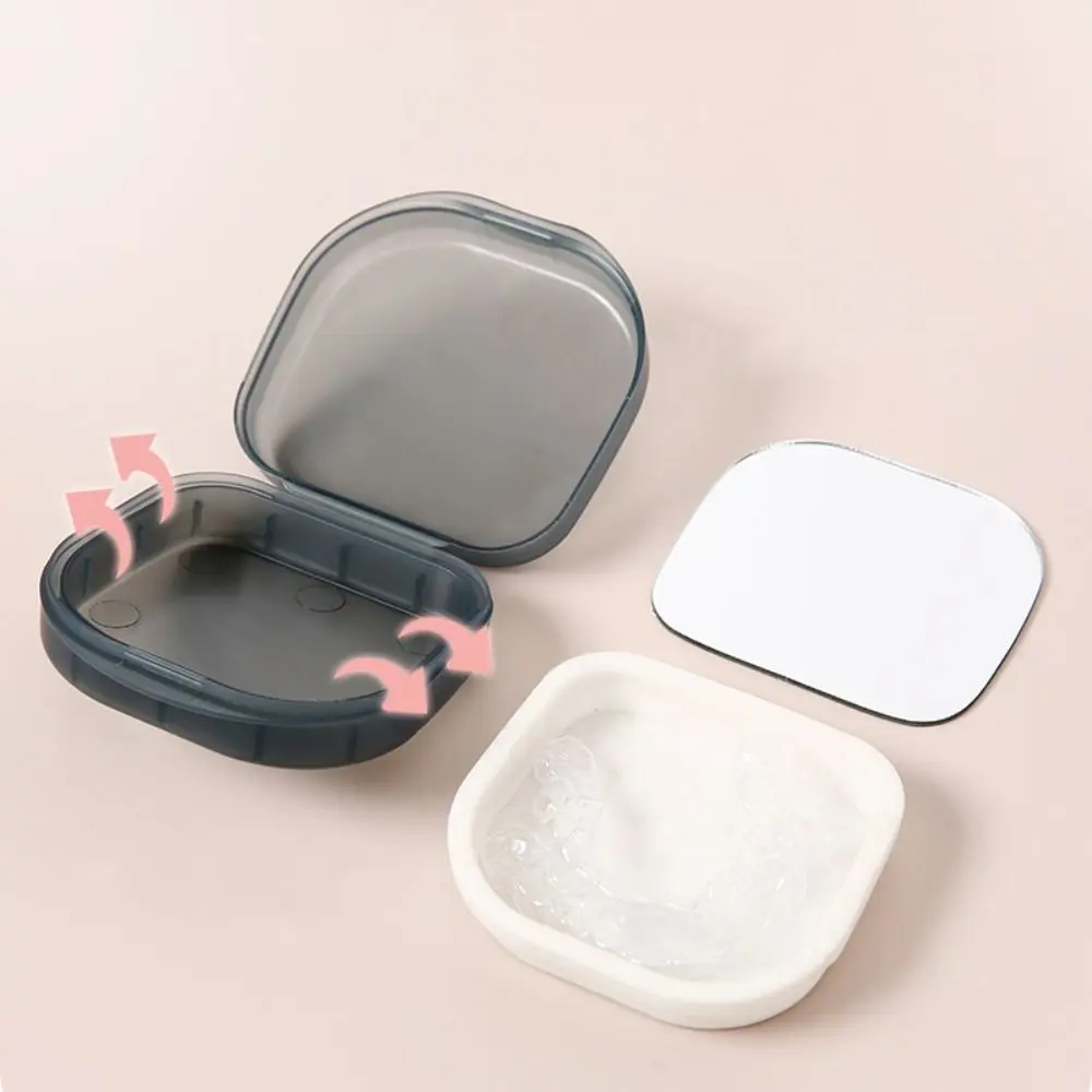 Travel With Mirror Braces Box Draining Portable Orthodontic Retainer Case Mini Denture Storage Box