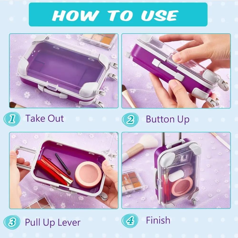 Mini Suitcase Party Favor Box False Eyelashes Packaging Box Trolley Tiny Suitcase Candy Box Simulation Trolley Storage Case
