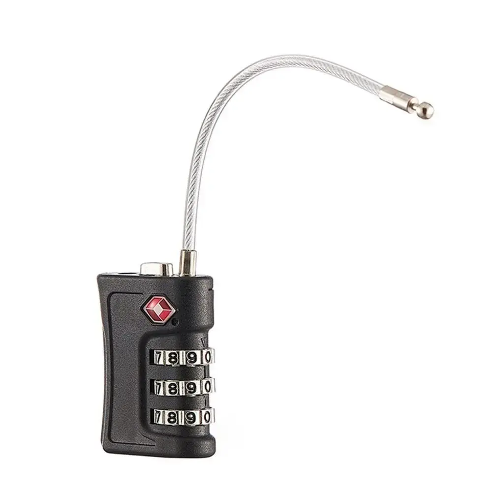 Fashion TSA 3 Digit Combination Lock Anti-theft Padlock Suitcase Luggage Coded Lock Security Tool Wire Rope Cabinet Lock Travel