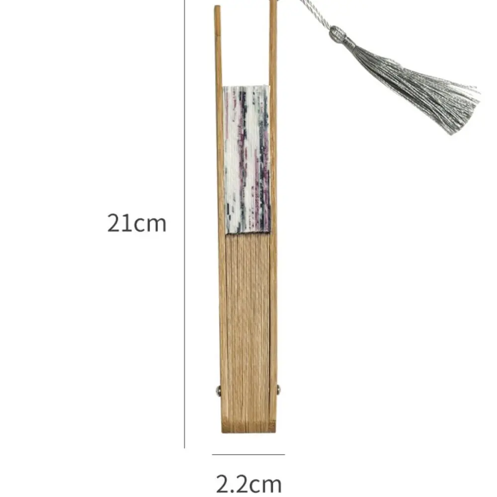 Chinese Style Hand Fold Fan Silk Tassel Elegent Silk Flower Folding Fan Bamboo Dance Props Retro Classical Dance Fan