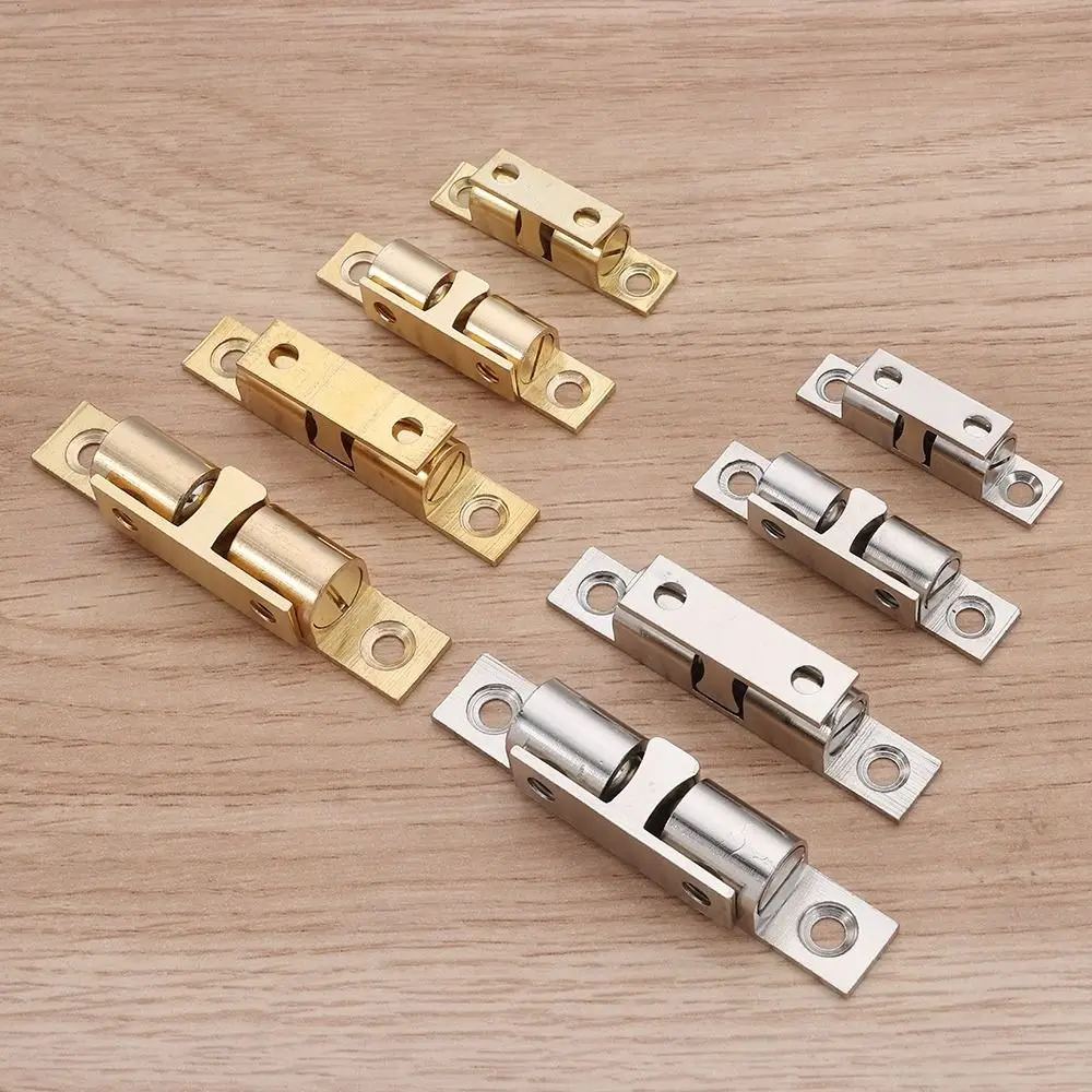 1Pcs Double Spring Steel Ball Bead Lock 40/50/60/70mm Damper Buffer Door Bumper Brass Copper Door Catch Hardware Fittings