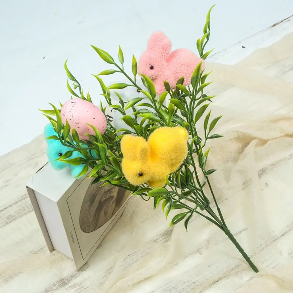 Artificial Easter Flower Foam Easter Egg Rabbit Flower Decor Spring Floral Stems Speckled Easter Plant Twig Branches for Easter