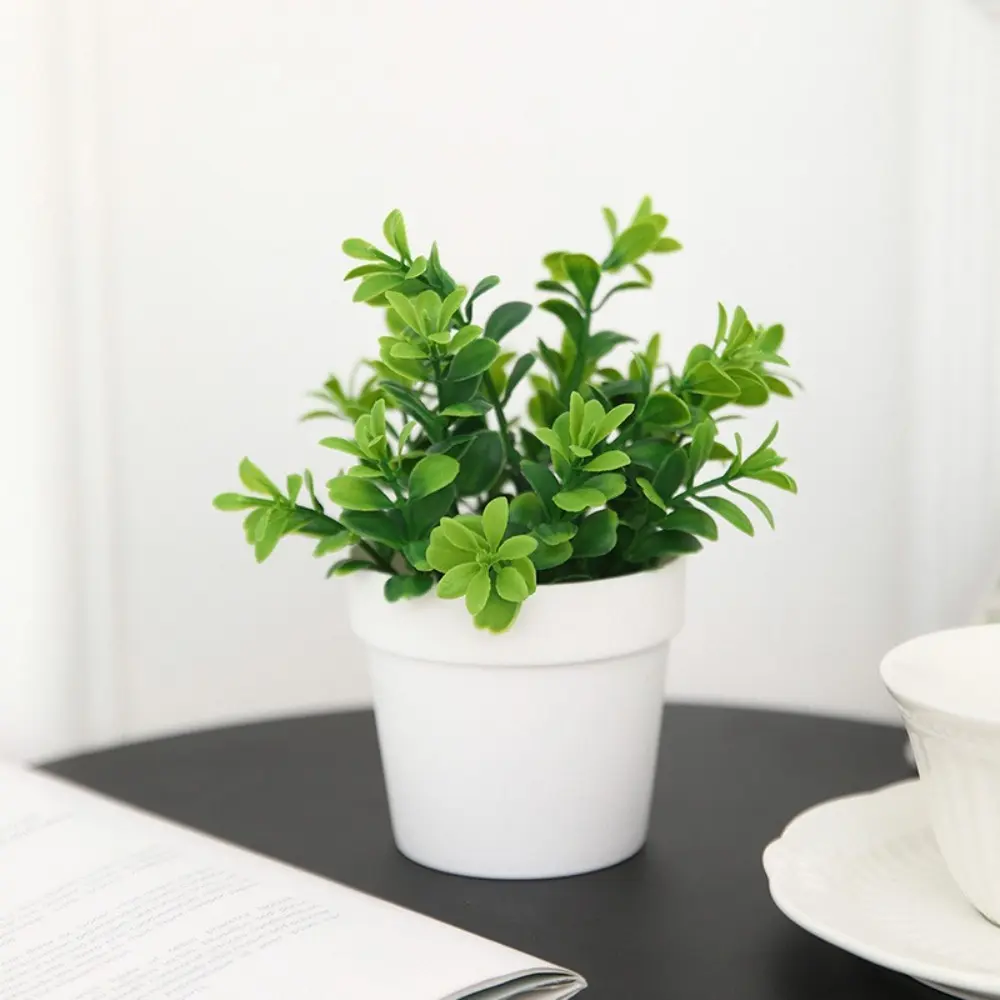 New Artificial Flower Bonsai Fake False Plants With Pot Potted Simulation Flower Pot Plastic Plants Garden Outdoor Decor Mini