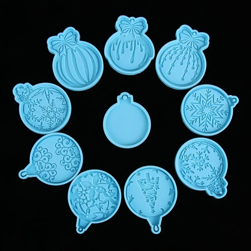 Christmas Ball Silicone Mould Keychain Pendant Epoxy Resin Crafts Silicone Mold Candy Chocolate Xmas Jewelry Pendant Making Mold