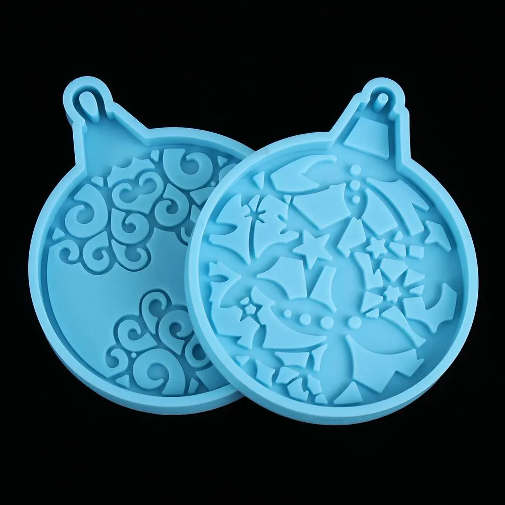 Christmas Ball Silicone Mould Keychain Pendant Epoxy Resin Crafts Silicone Mold Candy Chocolate Xmas Jewelry Pendant Making Mold