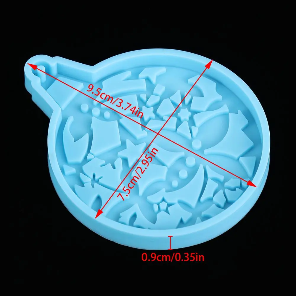 Christmas Ball Silicone Mould Keychain Pendant Epoxy Resin Crafts Silicone Mold Candy Chocolate Xmas Jewelry Pendant Making Mold
