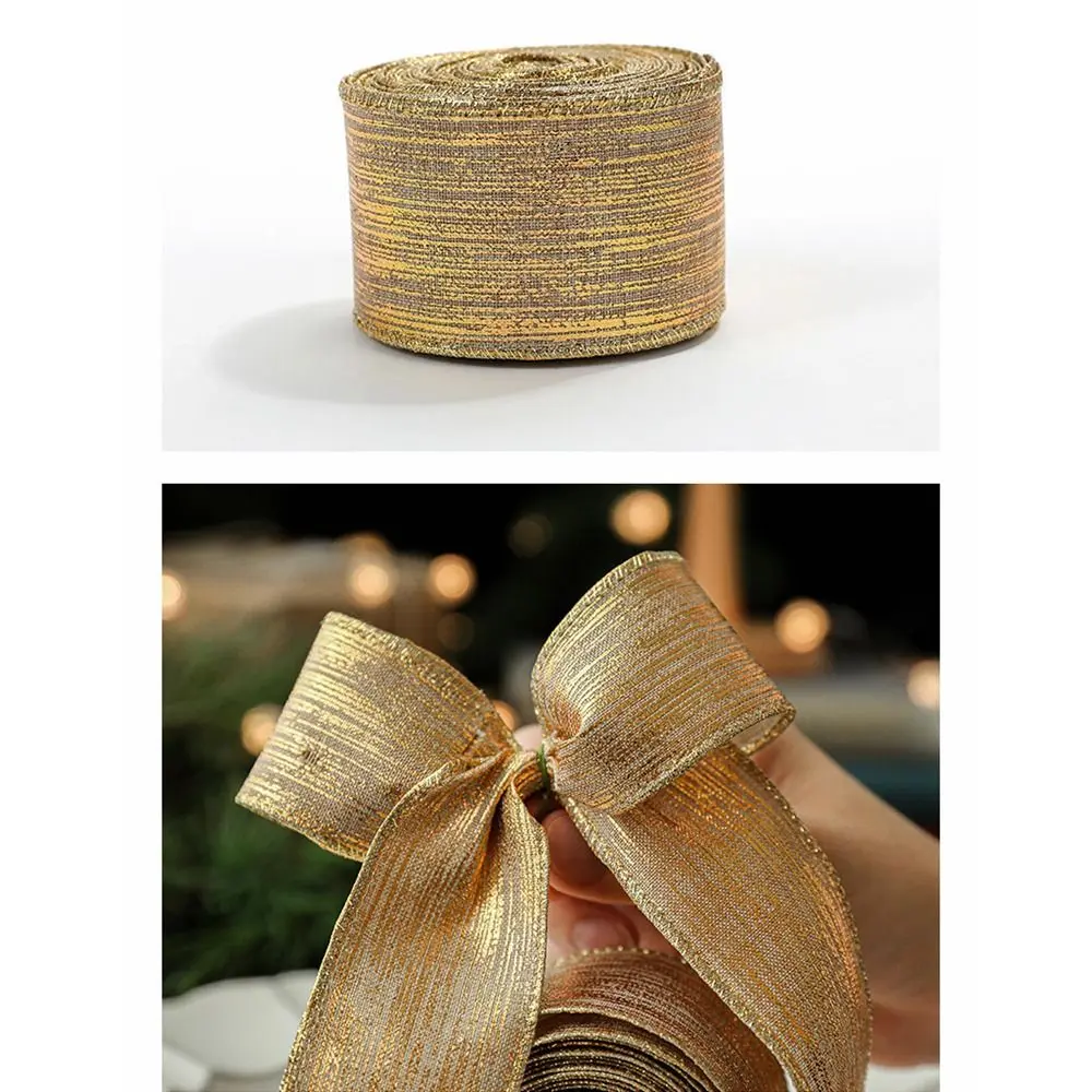 2m/Roll Glitter Christmas Ribbon DIY Material Handmade Ribbon Christmas Tree Ribbon Decoration DIY Christmas Gift Packing