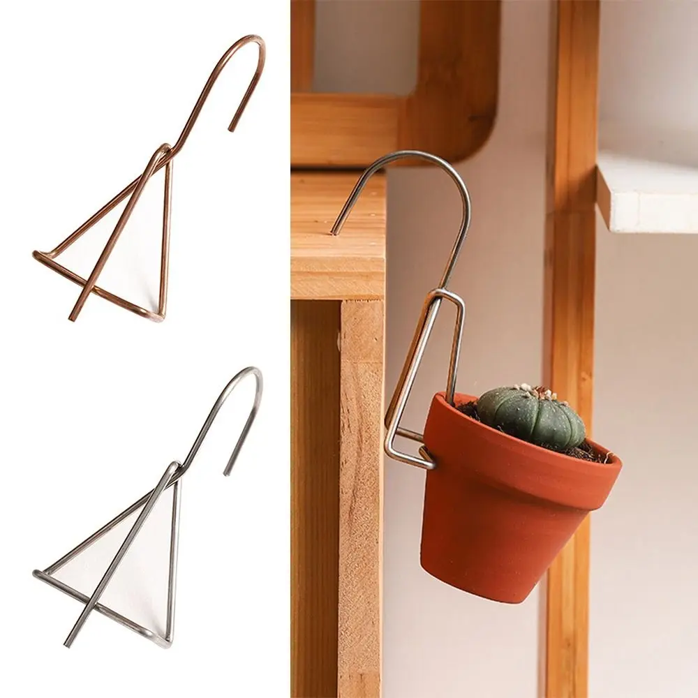Garden Supplies Pot Hanger Hook Easy to Use Stainless steel Wall Clay Pot Pendant Flower Rack Durable Save Space Hanging Shelf