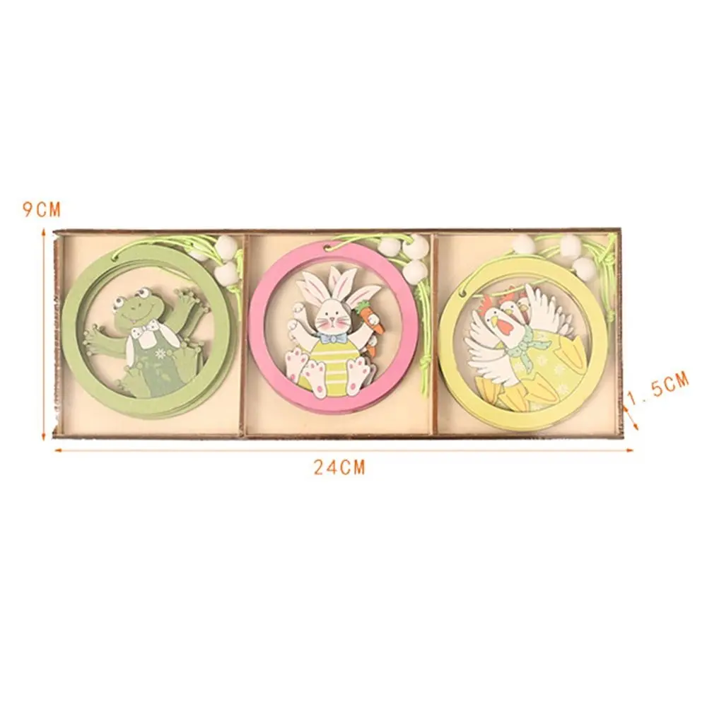 9pcs New Happy Easter Gnomes Wooden Pendants Wood Bunny Egg Hanging Oranment Carrot Chick Easter Craft Spring