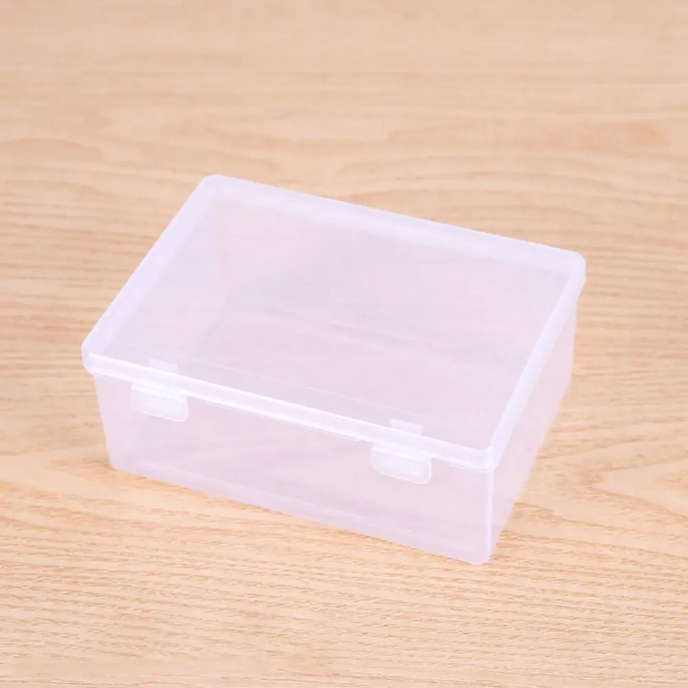 1Pcs Thickened Storage Box Transparent Rectangle Flip Box Portable Small Medium Large Plastic Case