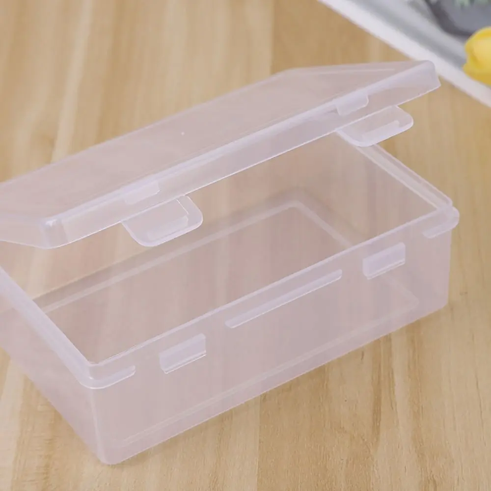 1Pcs Thickened Storage Box Transparent Rectangle Flip Box Portable Small Medium Large Plastic Case