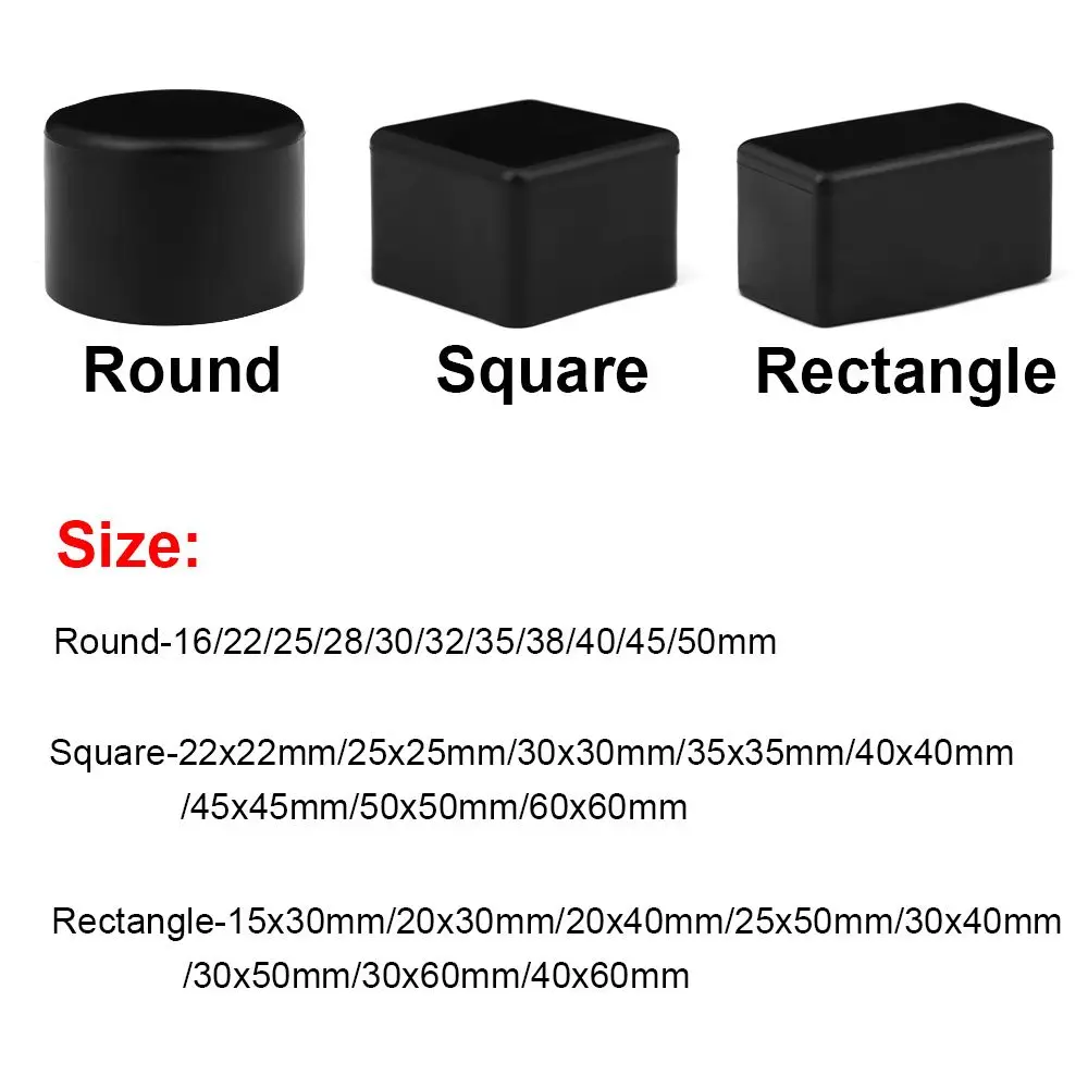 4Pcs/Set Chair Leg Caps Rubber Feet Protector Pads Furniture Table Covers Socks Hole Plugs Dust Cover Furniture Leveling Feet